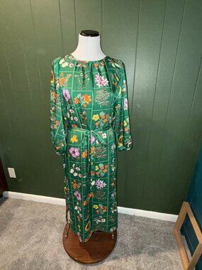 Ann Taylor Loft Botanical Belted Shirt Dress XL